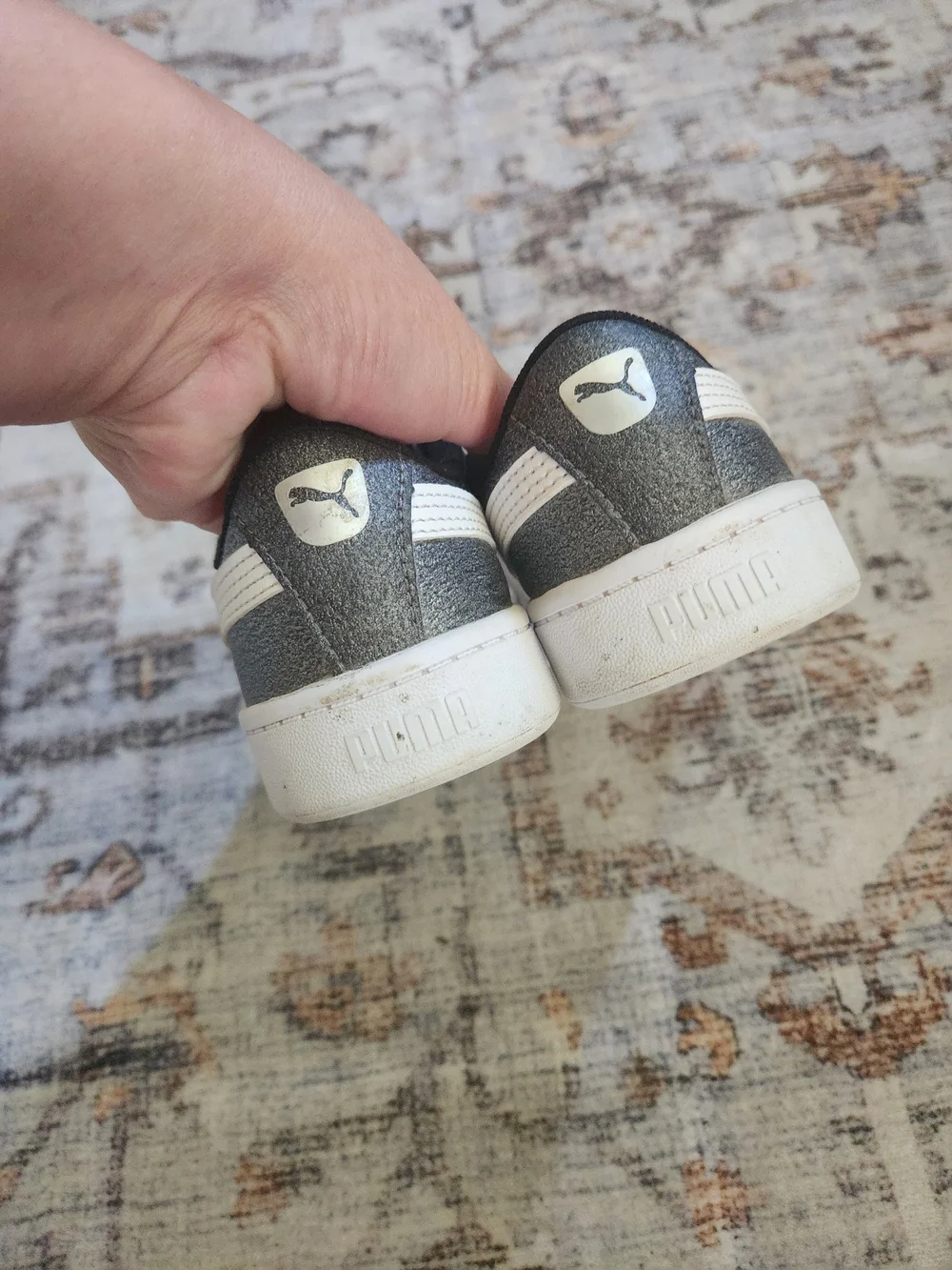 Puma Metallic Silver Low-Top Sneakers